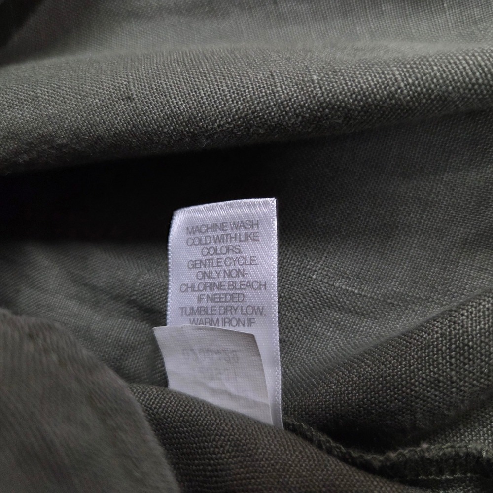 J Jill Love Linen Pants Womens Large English Moss Green Ankle Pockets Pull On - Picture 10 of 10